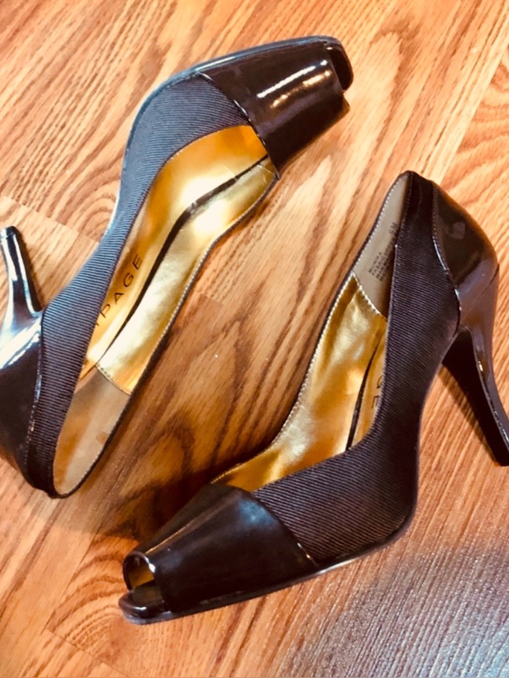 RAMPAGE Chocolate Brown Peeptoe Heels Size 6